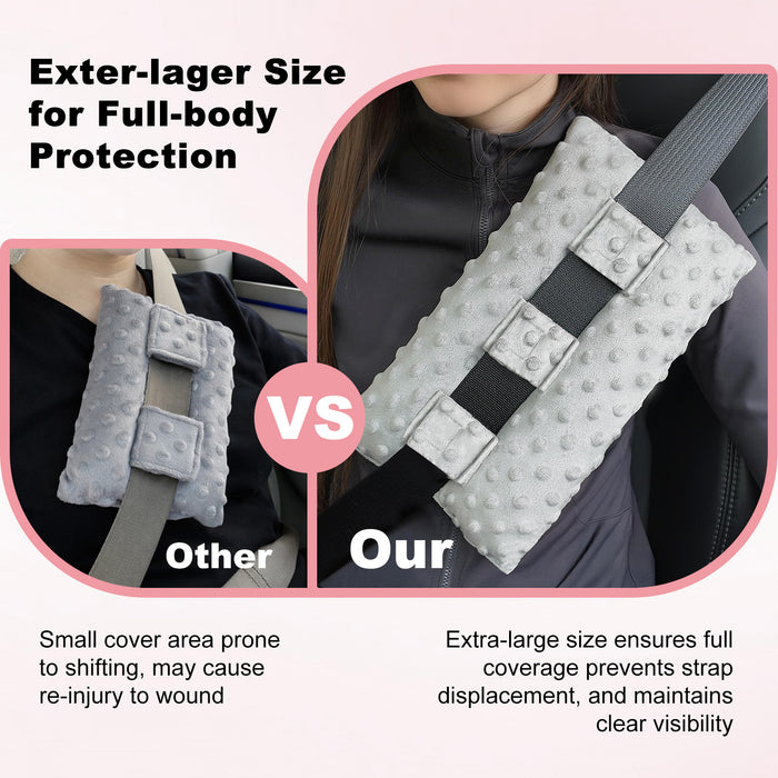 Chest Seatbelt Pillow, Soft Comfort Cushion for Travel, Car Seat Belt Pressure Relief Pad for Upper Body Support