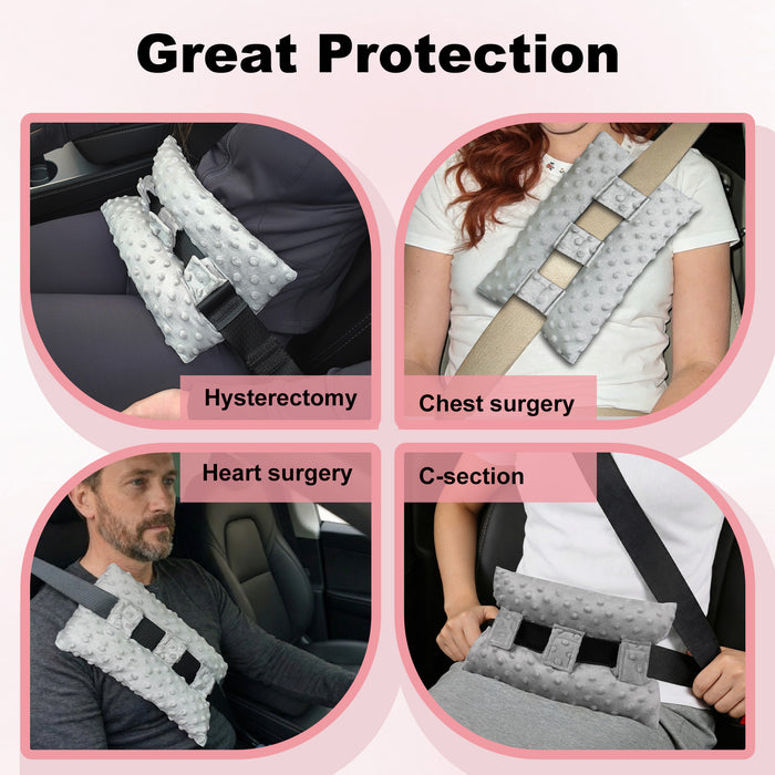 Chest Seatbelt Pillow, Soft Comfort Cushion for Travel, Car Seat Belt Pressure Relief Pad for Upper Body Support