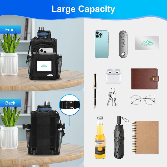 Crutch Bag Waterproof Organizer Pouch with Multiple Pockets & Reflective Strips