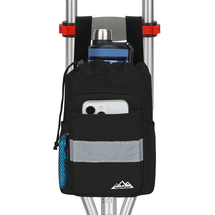 Crutch Bag with Pockets Waterproof Organizer with Reflective Strip