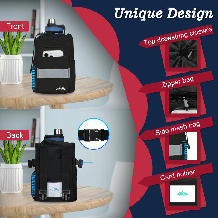 Crutch Bag with Pockets Waterproof Organizer with Reflective Strip