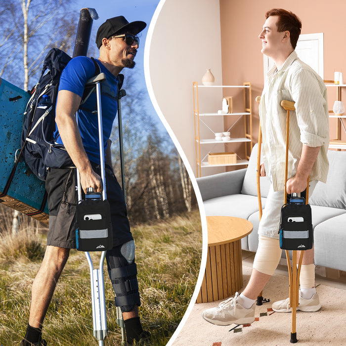 Crutch Bag with Pockets Waterproof Organizer with Reflective Strip