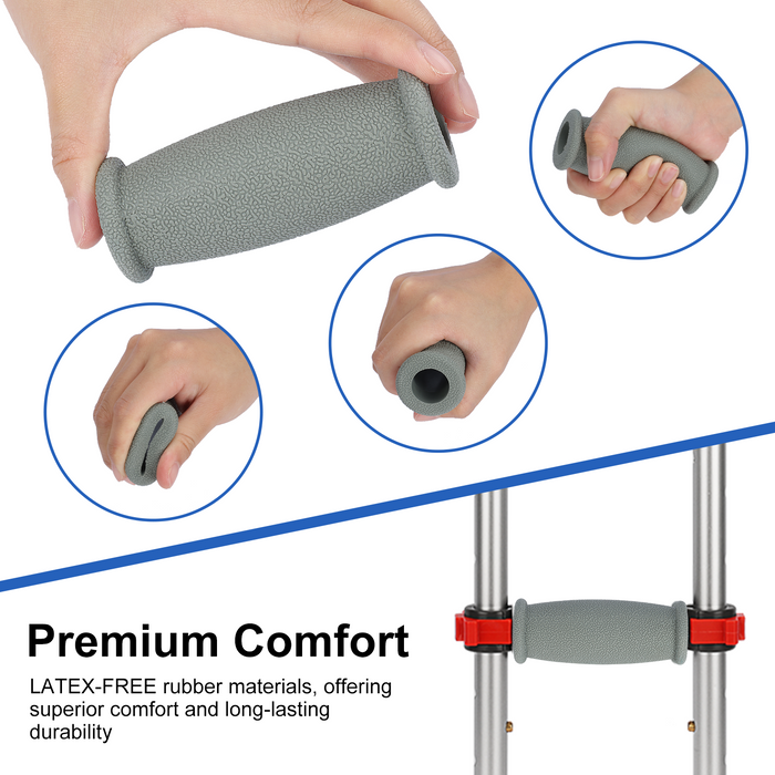 Crutch Hand Grips (2-Pack) ¨C Soft Rubber Non-Slip Replacement