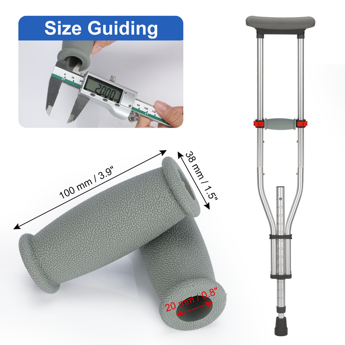 Crutch Hand Grips (2-Pack) ¨C Soft Rubber Non-Slip Replacement
