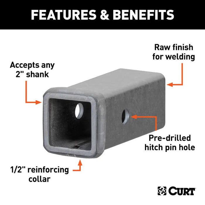 Curt 6" Raw Steel Receiver Tubing (2" Receiver)