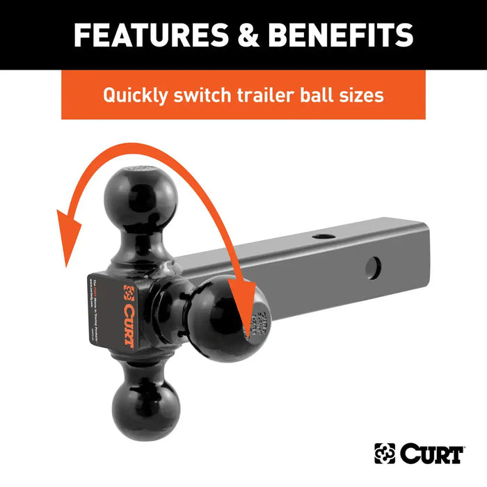Curt Multi-Ball Mount (2" Hollow Shank, 1-7/8", 2" & 2-5/16" Black Balls)