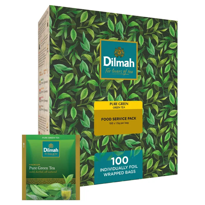 Dilmah PURE Green Tea 100 Foil Enveloped Teabags