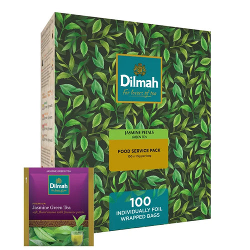 (DIS) Dilmah JASMINE Green Tea. 100 Foil Envelope Teabags