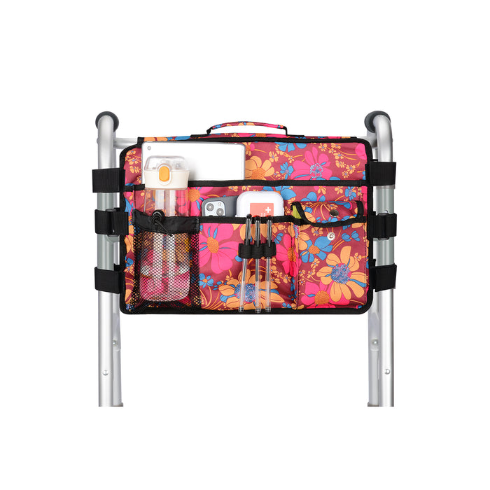 Double Side Walker Bag with 9 Pockets for Walkers Rollators Wheelchairs