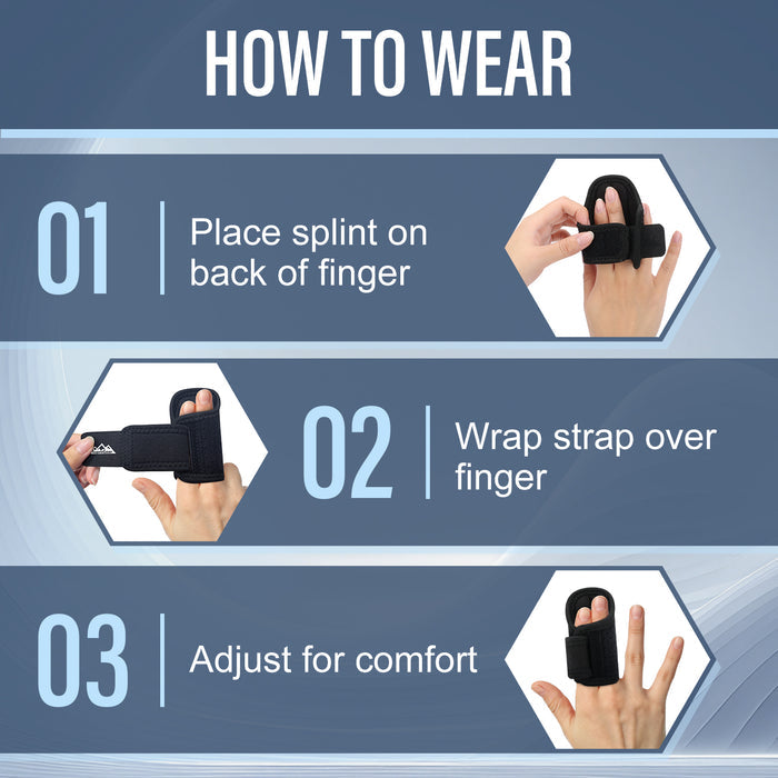 Dual Finger Splint Brace with Adjustable Aluminum Support, Breathable Finger Support for Sprains, Tendonitis and Injuries