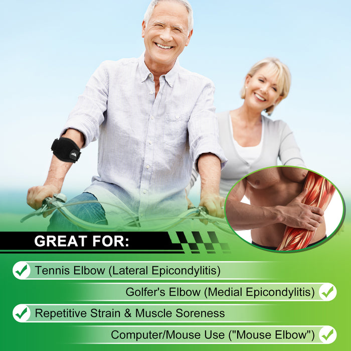 Elbow Brace ¨C Adjustable Forearm Support with Compression Pad (1 Pack)