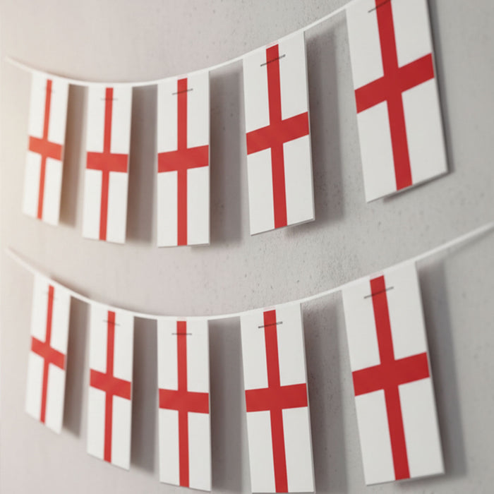 England St George's Paper Flag Bunting - 2.4m (British Made)