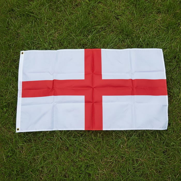 England Flag Flat on Grass No Creases