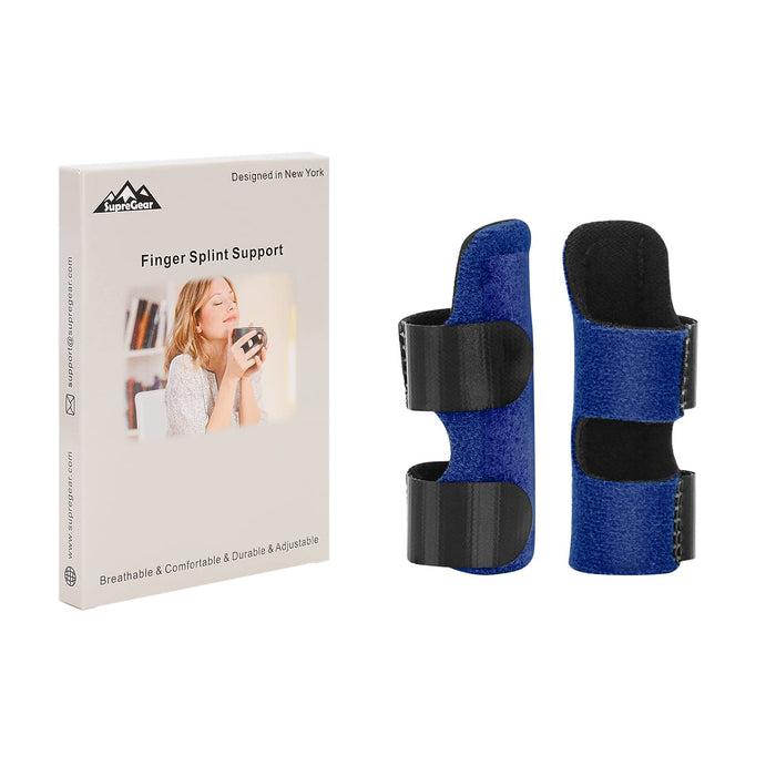 Finger Splint 2 Pack Adjustable Finger Support Brace with Aluminum Stabilizer