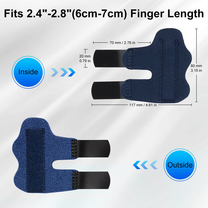 Finger Splint 2 Pack Adjustable Finger Support Brace with Aluminum Stabilizer
