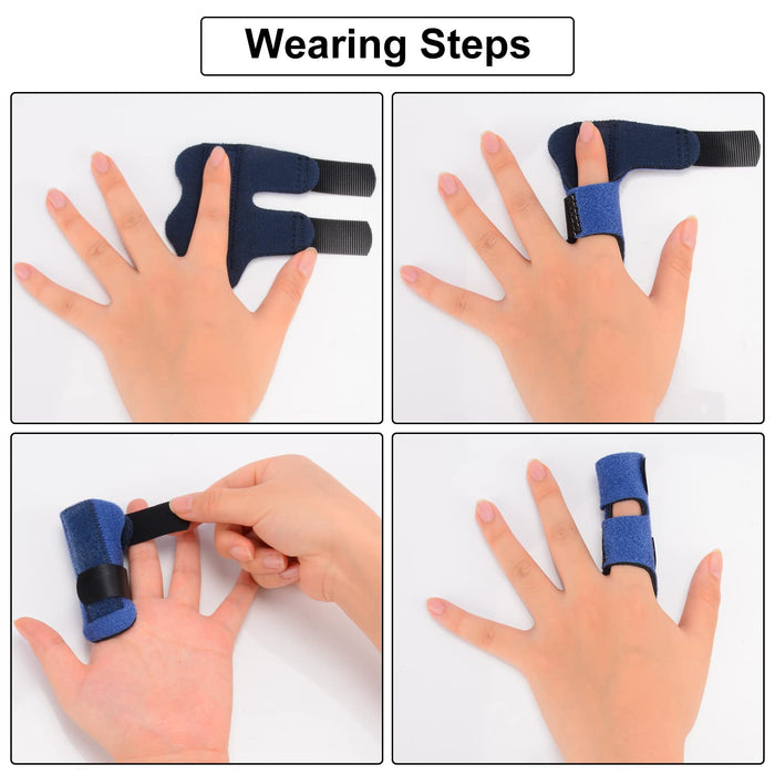 Finger Splint 2 Pack Adjustable Finger Support Brace with Aluminum Stabilizer