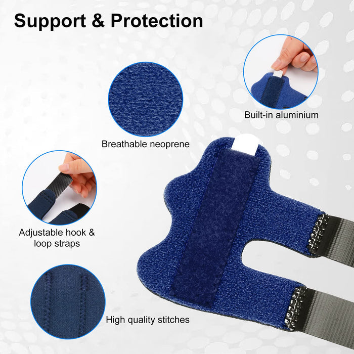 Finger Splint 2 Pack Adjustable Finger Support Brace with Aluminum Stabilizer