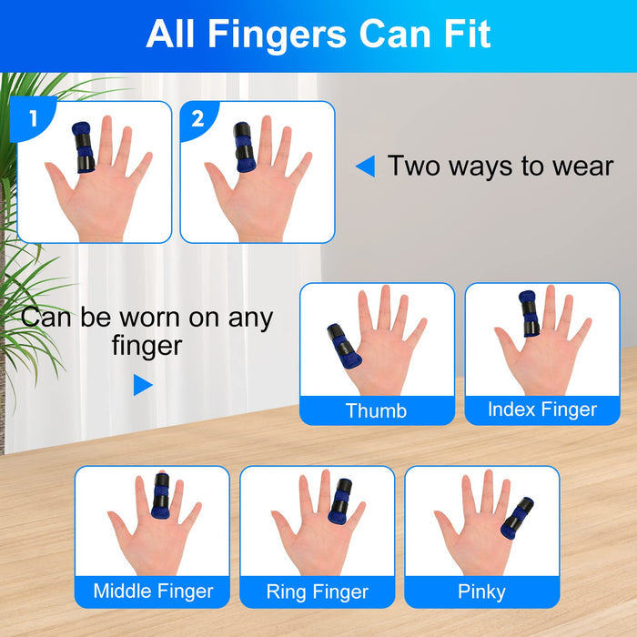 Finger Splint 2 Pack Adjustable Finger Support Brace with Aluminum Stabilizer
