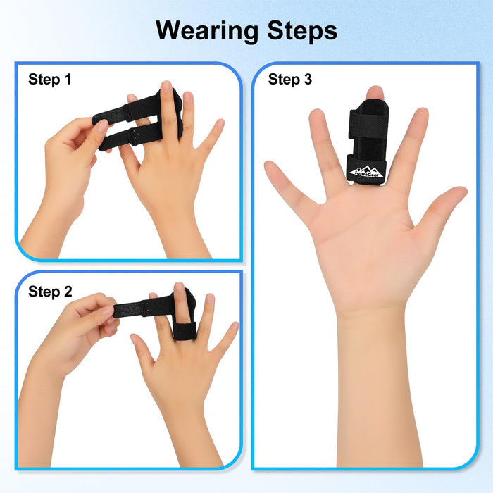Finger Splint Support 2 Pack Adjustable Trigger Finger Brace for Broken Sprain Arthritis