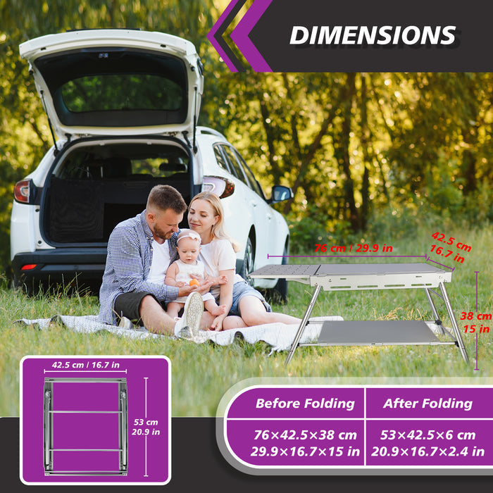 Foldable Camping Table Portable Lightweight Aluminum Outdoor Table