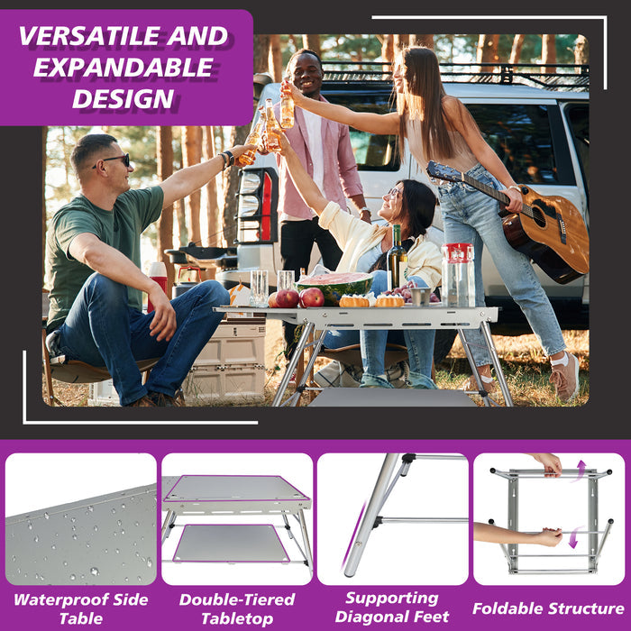 Foldable Camping Table Portable Lightweight Aluminum Outdoor Table