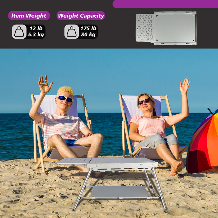 Foldable Camping Table Portable Lightweight Aluminum Outdoor Table