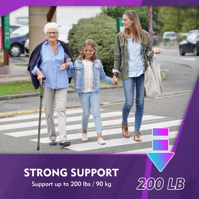 Foldable Walking Cane Adjustable Collapsible Cane with Self-Standing Tip