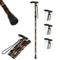 Folding Cane with Floral Design Adjustable Lightweight Walking Cane