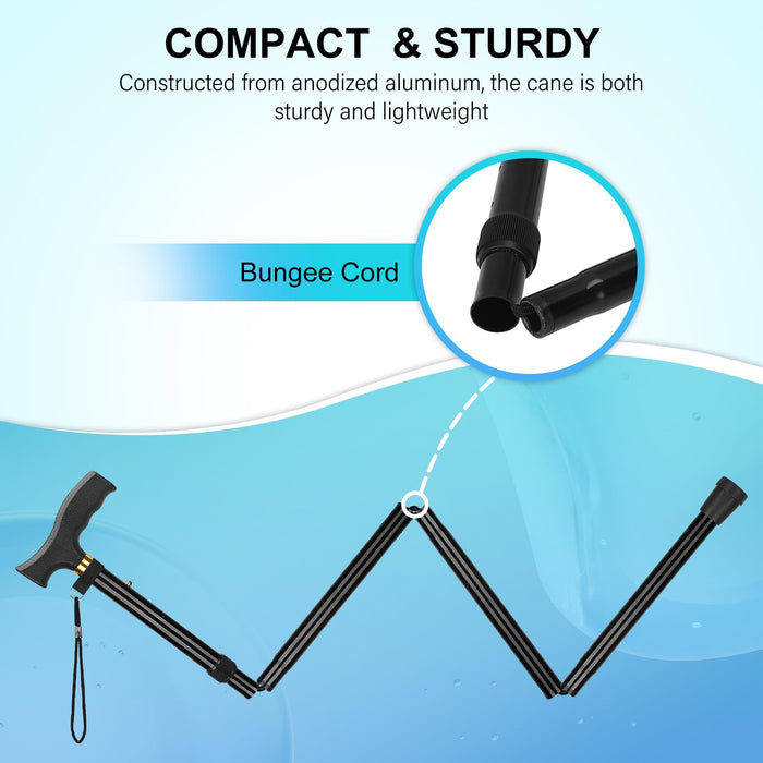 Folding Cane with T Handle Adjustable Lightweight Walking Cane