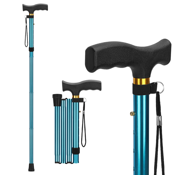 Folding Cane with T Handle Adjustable Lightweight Walking Cane