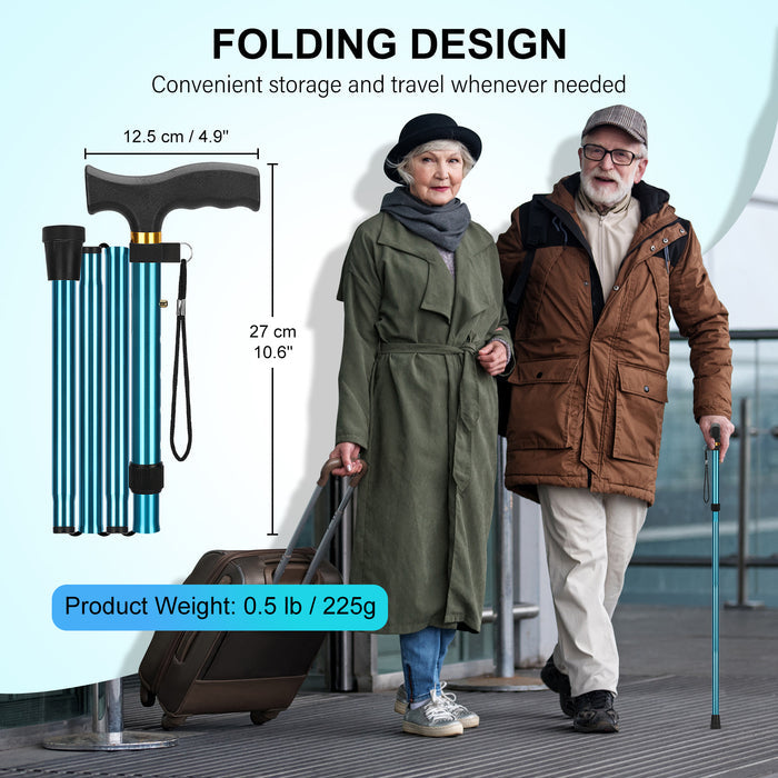 Folding Cane with T Handle Adjustable Lightweight Walking Cane