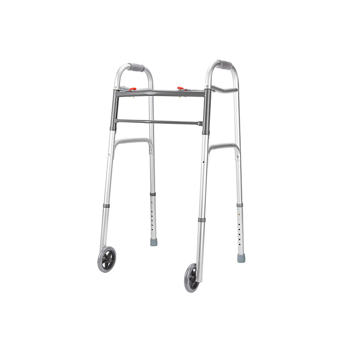 Folding Walker with Wheels Adjustable Lightweight Mobility Aid for Seniors