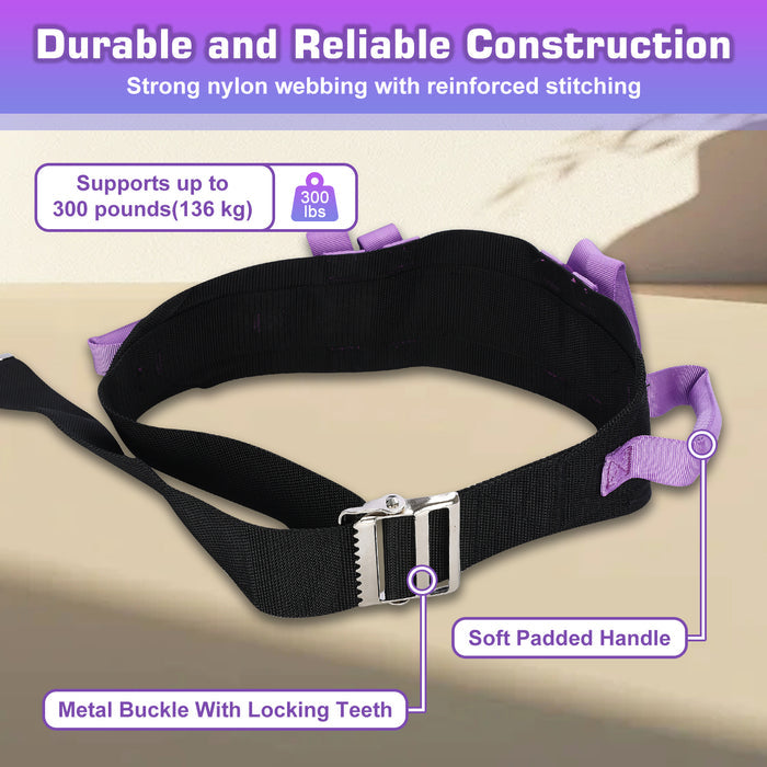 Gait Belt for Transfer Assistance, 4-Inch Strap, Supports Up to 300 lbs