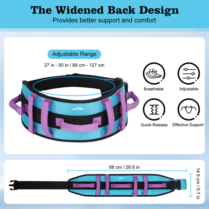 Gait Belt Transfer Aid with 7 Handles & Quick-Release Buckle
