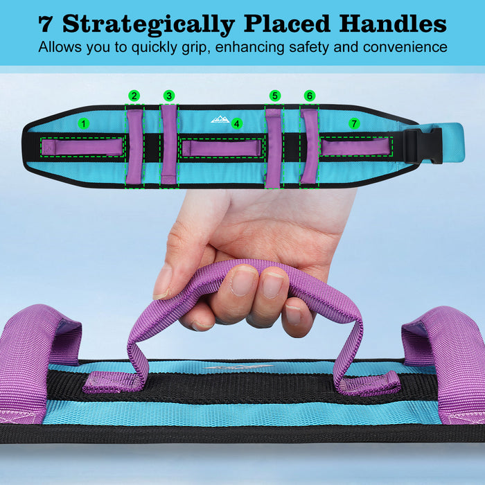 Gait Belt Transfer Aid with 7 Handles & Quick-Release Buckle