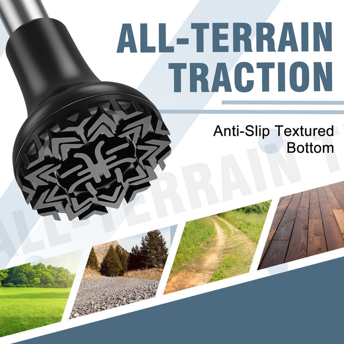 Heavy Duty Trekking Pole Tips, Wide Base Non-Slip Rubber Replacement Ends with Shock Absorption for Hiking Poles and Walking Sticks