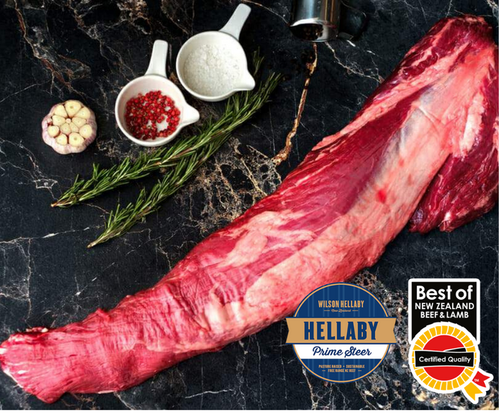 Hellaby NZ Prime Steer Beef Eye Fillet/ tenderloin Whole Primal, average 2kg piece, price per kg