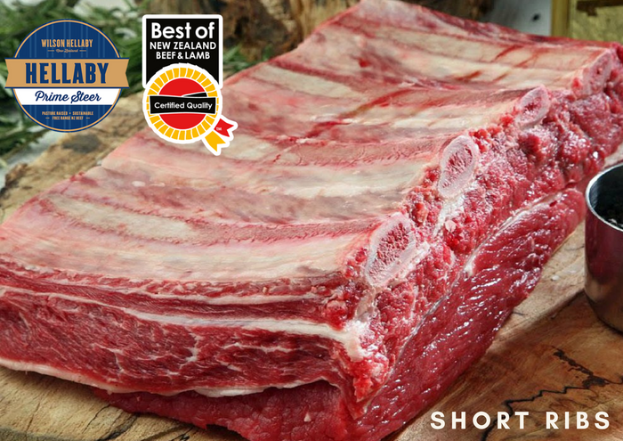 Hellaby NZ Prime Steer Beef Short Ribs VP,  1.8kg+ price per kg