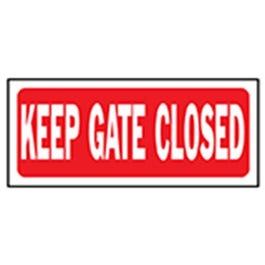 "Keep Gate Closed" Sign, Polyethylene