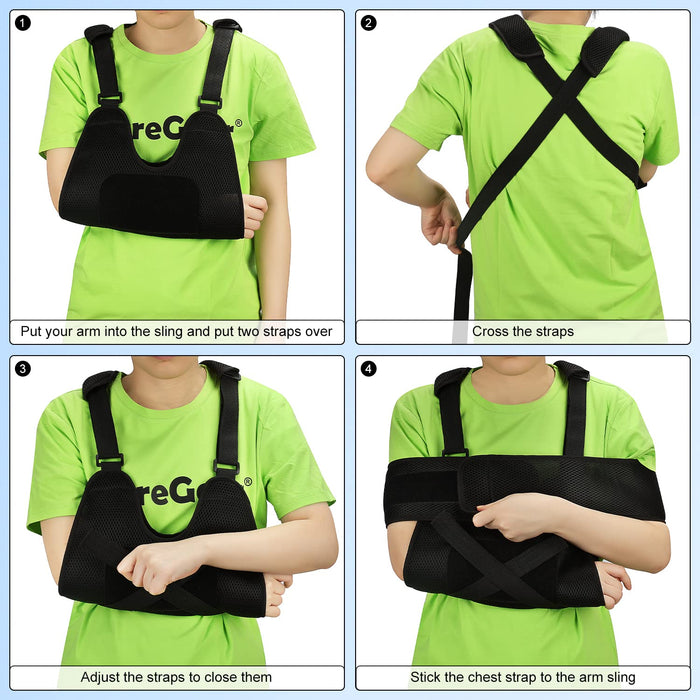 Kids Arm Sling Shoulder Immobilizer Adjustable Support Brace