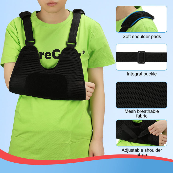 Kids Arm Sling Shoulder Immobilizer Adjustable Support Brace
