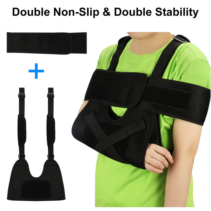 Kids Arm Sling Shoulder Immobilizer Adjustable Support Brace