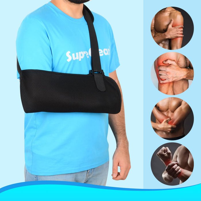 Mesh Arm Sling Shoulder Immobilizer Adjustable Support for Injury Recovery