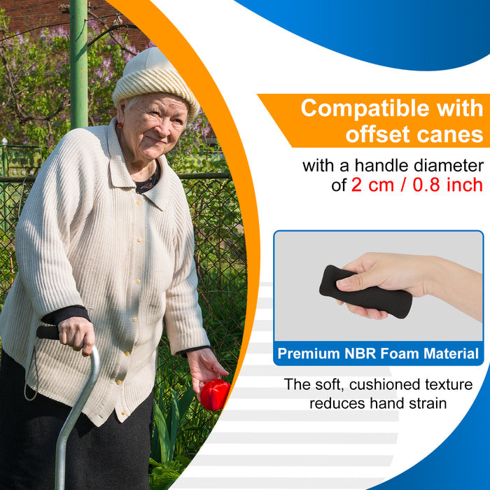 Non-Slip Foam Cane Grips, 4-PackNon-Slip Foam Cane Grips 4-Pack, Soft Replacement Handle Covers
