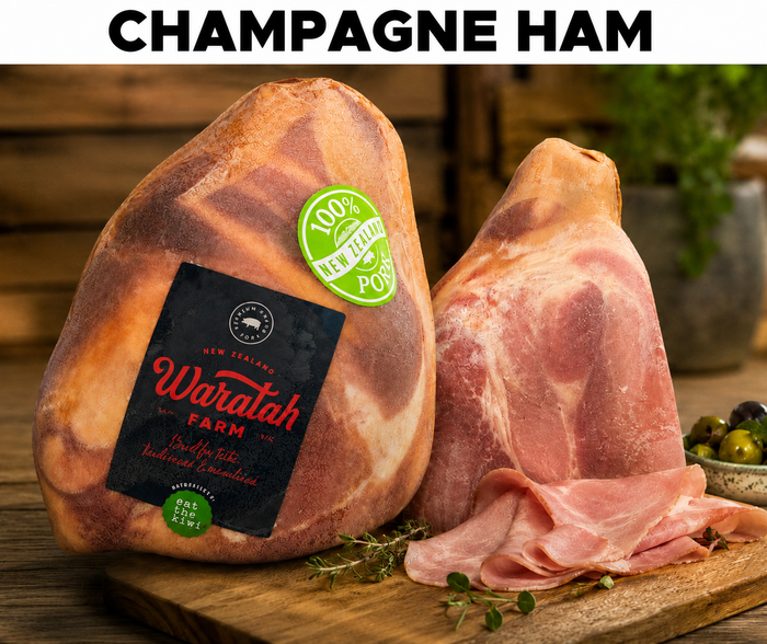 NZ Champagne Ham (half), Semi Boneless average 5-6kg, price per kg