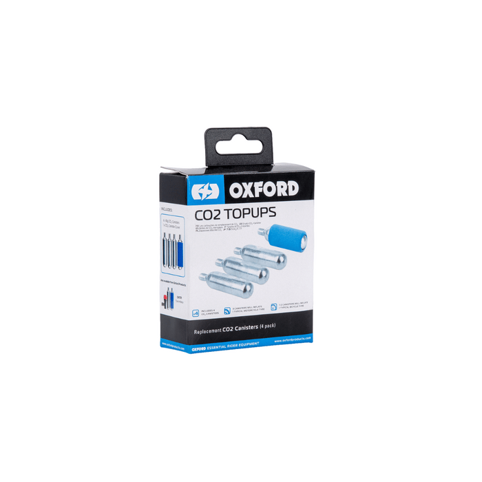 Oxford Tyre Repair CO2 canister Topups - 4 pack - Road and Trials