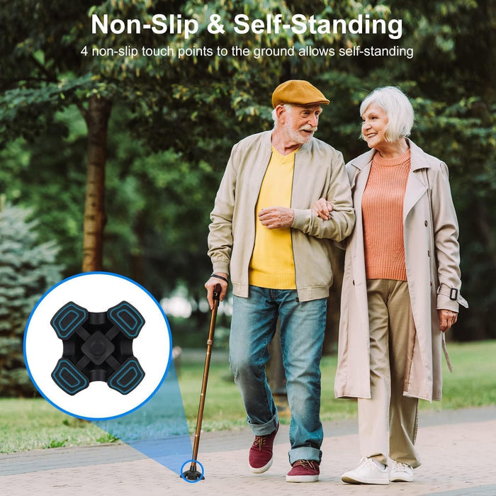 Quad Cane Tip Replacement 4 Point Self Standing Anti Slip Rubber Base