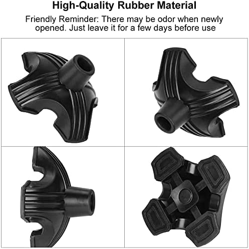 Quad Cane Tips 3/4 Inch 2-Pack 4-Point Stability Rubber Replacement Tips