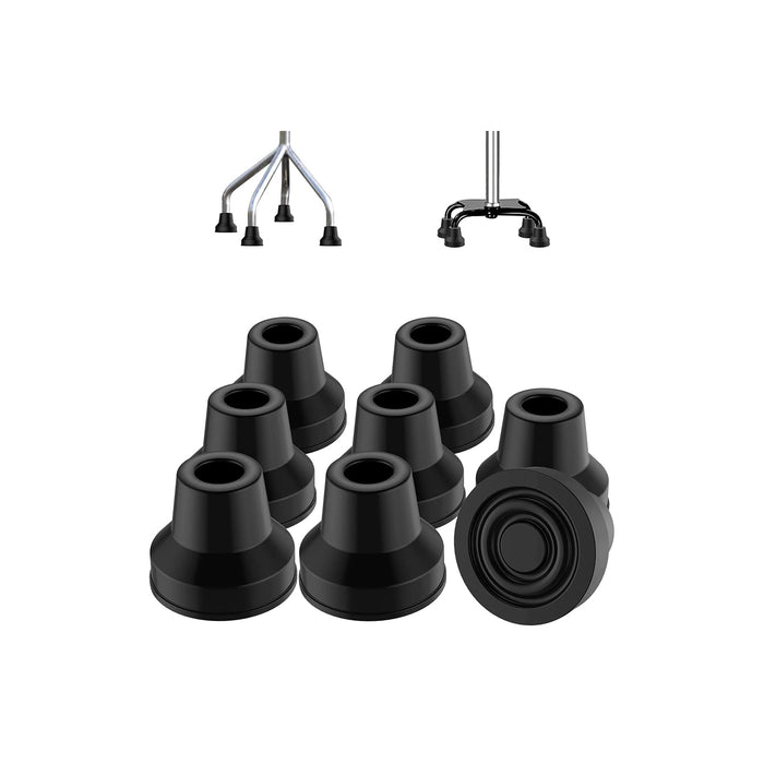 Quad Cane Tips 8-Pack Replacement Rubber Feet for Walking Canes