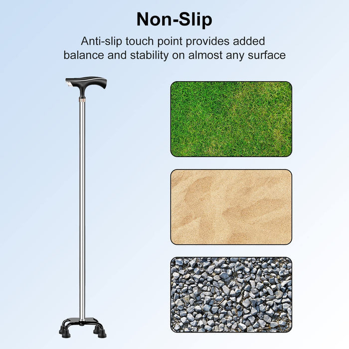Quad Cane Tips 8-Pack Replacement Rubber Feet for Walking Canes